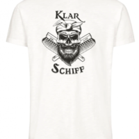 Derbe Klarschiff Herren T-Shirt mit Brust Print Nachhaltig off white 023 Derbe Klarschiff Herren T-Shirt mit Brust Print Nachhaltig off white 023