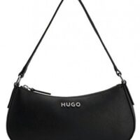 Hugo Schultertasche Chris SM Hobo R aus Kunstleder mit Logo-Schriftzug schwarz 001 Hugo Schultertasche Chris SM Hobo R aus Kunstleder mit Logo-Schriftzug schwarz 001