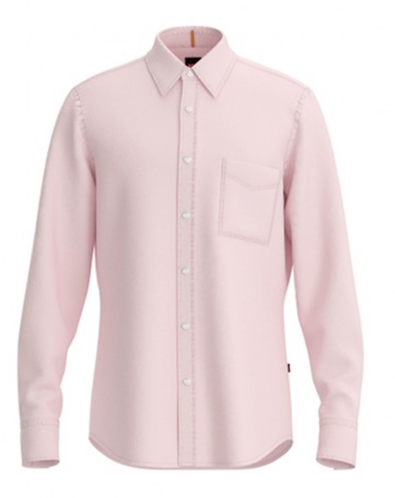 BOSS Regular-Fit Hemd Relegant_6  aus pigmentgefärbter Leinen-Popeline rosa 682 BOSS Regular-Fit Hemd Relegant_6  aus pigmentgefärbter Leinen-Popeline rosa 682