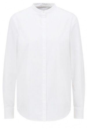 Boss Kragenlose Relaxed-Fit Bluse  C_Befelize_19 aus Baumwoll-Popeline weiß 100