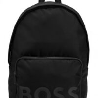 Boss Rucksack Catch 2.0DS_Backp aus recyceltem Gewebe mit Reißverschluss und großem Logo schwarz 001