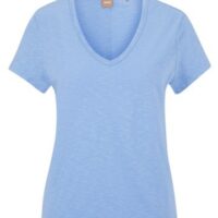Boss T-Shirt C_Eslenza aus strukturierter Bio-Baumwolle mit V-Ausschnitt blau 472 Boss T-Shirt C_Eslenza aus strukturierter Bio-Baumwolle mit V-Ausschnitt blau 472