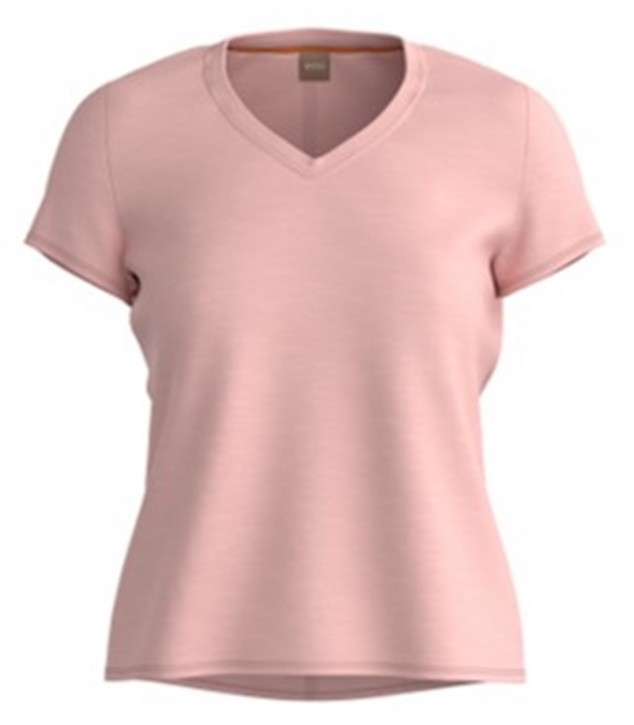 Boss T-Shirt C_Eslenza aus strukturierter Bio-Baumwolle mit V-Ausschnitt rosa 676 Boss T-Shirt C_Eslenza aus strukturierter Bio-Baumwolle mit V-Ausschnitt rosa 676