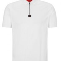 Hugo Poloshirt Dereso223 mit Zipp aus Baumwoll-Piqué mit schwarzem Logo-Label 127