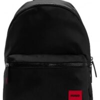 Hugo Rucksack Ethon 2.0N_Backpack aus recyceltem Gewebe mit rotem Logo-Etikett schwarz 002