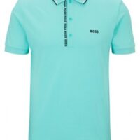Boss Slim-Fit Poloshirt Paule 4 aus Baumwoll-Piqué mit Logo-Besatz grün 340 Boss Slim-Fit Poloshirt Paule 4 aus Baumwoll-Piqué mit Logo-Besatz grün 340