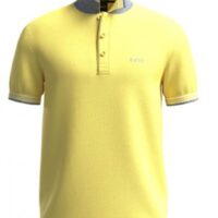 Boss Poloshirt Paddy aus Bio-Baumwolle mit geschwungenem Logo gelb 738 Boss Poloshirt Paddy aus Bio-Baumwolle mit geschwungenem Logo gelb 738