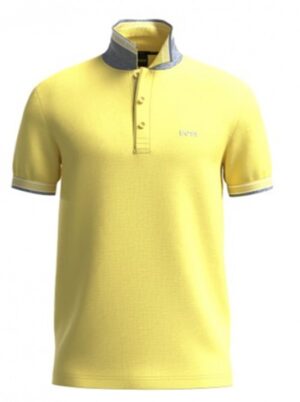 Boss Poloshirt Paddy aus Bio-Baumwolle mit geschwungenem Logo gelb 738