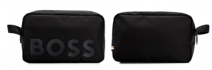 Boss Logo-Kulturbeutel Catch 2.0DS_Washbagaus recyceltem Material mit Struktur schwarz 001
