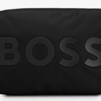 Boss Herren Catch 2.0DS Waistbag Logo-Gürteltasche aus recyceltem Material-Mix mit Struktur schwarz 001