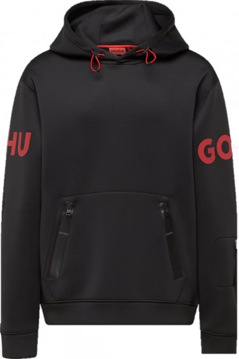 Hugo  Herren Kapuzen Sweatshirt Diavol_X Logo am Ärmel schwarz 001 Hugo  Herren Kapuzen Sweatshirt Diavol_X Logo am Ärmel schwarz 001