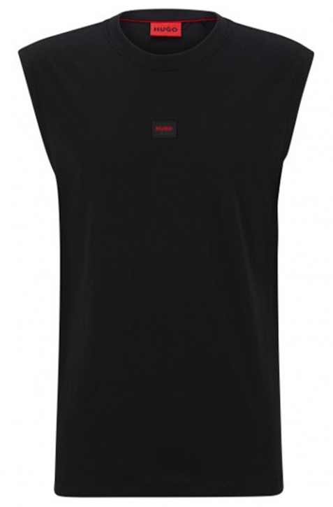 Hugo Ärmelloses Top Dankto232 aus Baumwoll-Jersey mit Logo-Label schwarz 007 Hugo Ärmelloses Top Dankto232 aus Baumwoll-Jersey mit Logo-Label schwarz 007