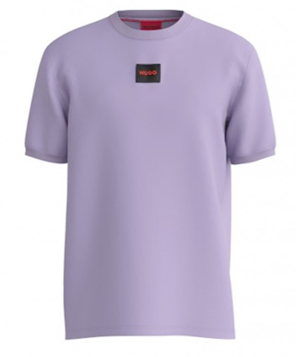 HUGO Baumwoll-T-Shirt Diragolino212 mit regulärer Passform und rotem Logo-Etikett flieder 564 HUGO Baumwoll-T-Shirt Diragolino212 mit regulärer Passform und rotem Logo-Etikett flieder 564