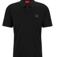 Hugo Poloshirt Domerape aus Interlock-Baumwolle mit Framed-Logo schwarz 001
