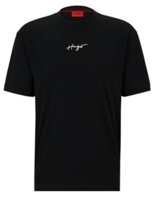 Hugo Relaxed-Fit T-Shirt Dontevideo aus Baumwolle mit handgeschriebenem Logo schwarz 001