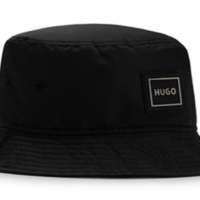 Hugo Fischerhut Men-X 584-N aus Twill mit eingerahmtem Logo schwarz 001