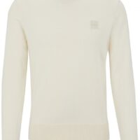 Boss Pullover Kanovano aus Baumwolle und Kaschmir mit Rundhalsausschnitt und Logo beige 277 Boss Pullover Kanovano aus Baumwolle und Kaschmir mit Rundhalsausschnitt und Logo beige 277