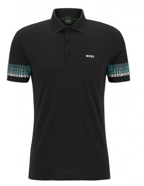 BOSS Paddy 2 Poloshirt aus Baumwoll-Jacquard mit Piqué-Struktur und mehrfarbigen Logos dunkelblau 402 BOSS Paddy 2 Poloshirt aus Baumwoll-Jacquard mit Piqué-Struktur und mehrfarbigen Logos dunkelblau 402