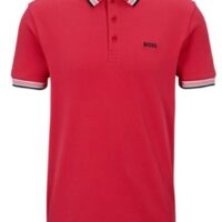 Boss Poloshirt Paddy aus Bio-Baumwolle mit geschwungenem Logo pink 660 Boss Poloshirt Paddy aus Bio-Baumwolle mit geschwungenem Logo pink 660