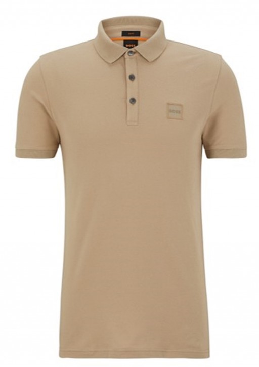Boss Slim-Fit Poloshirt Passenger aus Stretch-Baumwolle mit Logo-Aufnäher beige 263 Boss Slim-Fit Poloshirt Passenger aus Stretch-Baumwolle mit Logo-Aufnäher beige 263