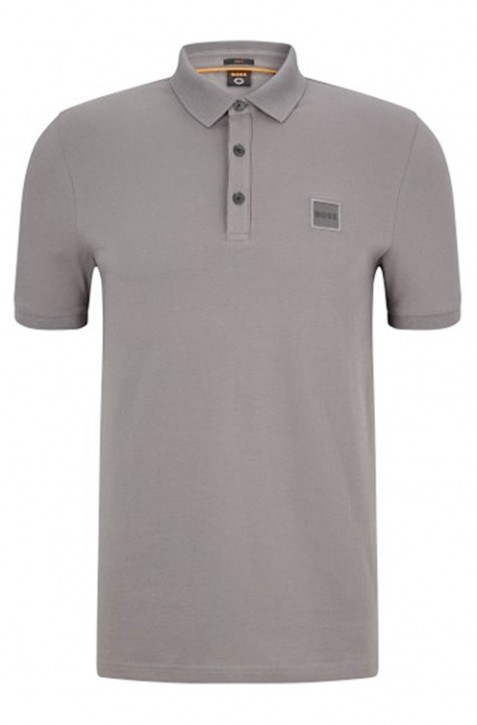 Boss Slim-Fit Poloshirt Passenger aus Stretch-Baumwolle mit Logo-Aufnäher grau 037 Boss Slim-Fit Poloshirt Passenger aus Stretch-Baumwolle mit Logo-Aufnäher grau 037