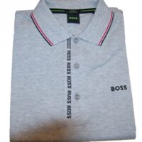 Boss Slim-Fit Poloshirt Paule 4 mit Logo-Knopfleiste grau 060