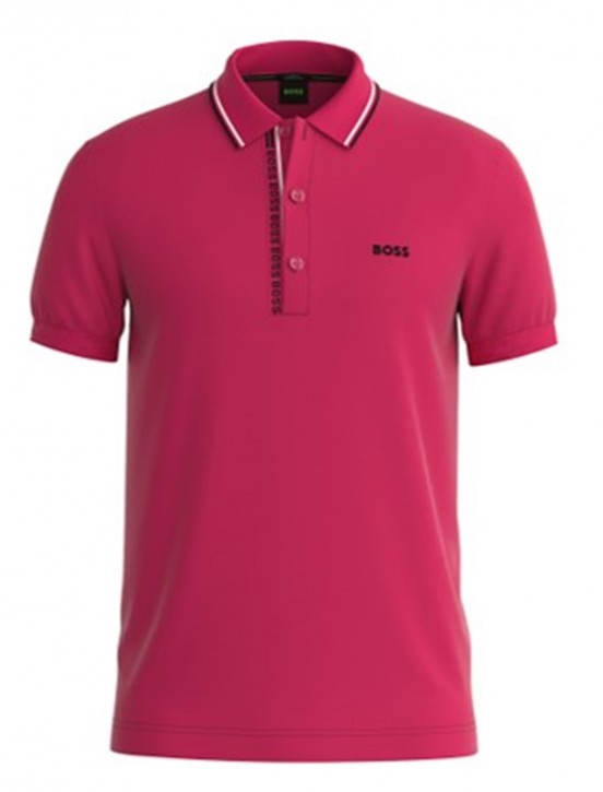 Boss Slim-Fit Poloshirt Paule 4 mit Logo-Knopfleiste pink 661 Boss Slim-Fit Poloshirt Paule 4 mit Logo-Knopfleiste pink 661