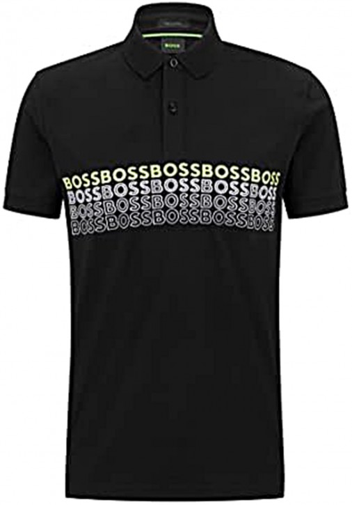Boss Pavel Poloshirt mit Artwork Print Jersey-Poloshirt Regular Fit schwarz 001 Boss Pavel Poloshirt mit Artwork Print Jersey-Poloshirt Regular Fit schwarz 001