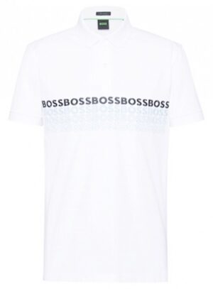 Boss Pavel Poloshirt mit Artwork Print Jersey-Poloshirt Regular Fit  weiß 100