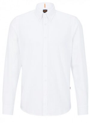 Boss Regular-Fit Hemd Rickert aus Bio-Oxford-Baumwolle weiss 100