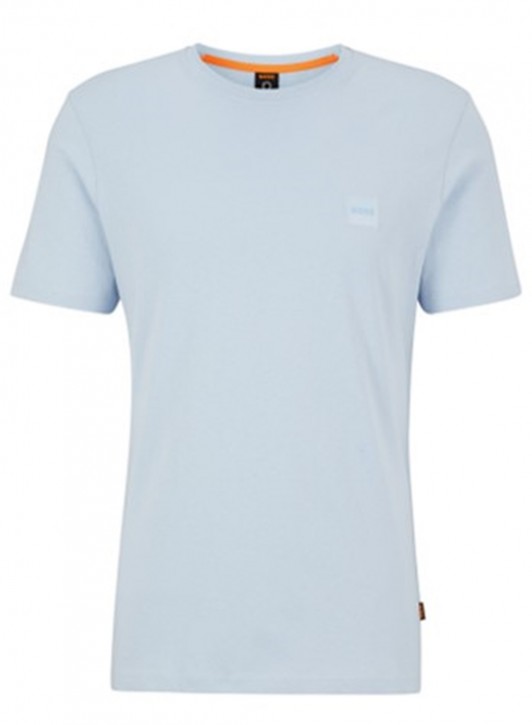 Boss Relaxed-Fit T-Shirt Tales aus Baumwoll-Jersey mit Logo-Aufnäher hellblau 487 Boss Relaxed-Fit T-Shirt Tales aus Baumwoll-Jersey mit Logo-Aufnäher hellblau 487