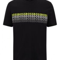Boss T-Shirt Tee2 mit Rundhalsausschnitt und mehrfarbigem Logo-Print auf der Brust schwarz 001 Boss T-Shirt Tee2 mit Rundhalsausschnitt und mehrfarbigem Logo-Print auf der Brust schwarz 001
