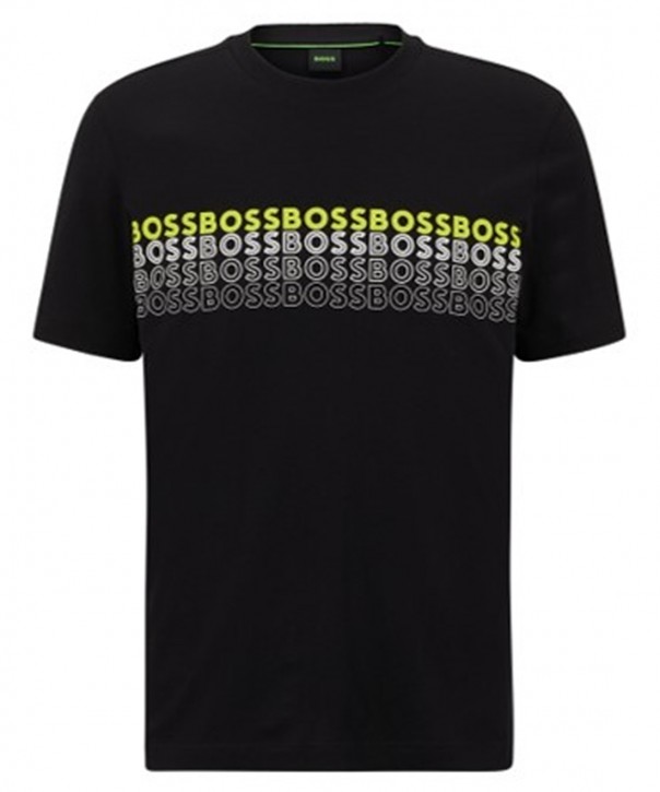 Boss T-Shirt Tee2 mit Rundhalsausschnitt und mehrfarbigem Logo-Print auf der Brust schwarz 001 Boss T-Shirt Tee2 mit Rundhalsausschnitt und mehrfarbigem Logo-Print auf der Brust schwarz 001