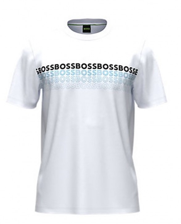 Boss T-Shirt Tee2 mit Rundhalsausschnitt und mehrfarbigem Logo-Print auf der Brust weiß 100 Boss T-Shirt Tee2 mit Rundhalsausschnitt und mehrfarbigem Logo-Print auf der Brust weiß 100