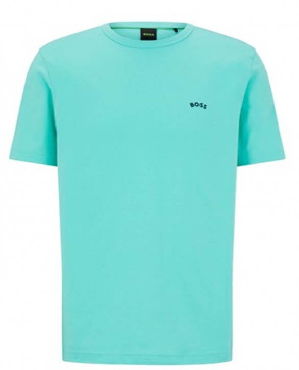 Boss Regular-Fit T-Shirt Tee Curved aus Bio-Baumwolle mit Logo grün 340 Boss Regular-Fit T-Shirt Tee Curved aus Bio-Baumwolle mit Logo grün 340