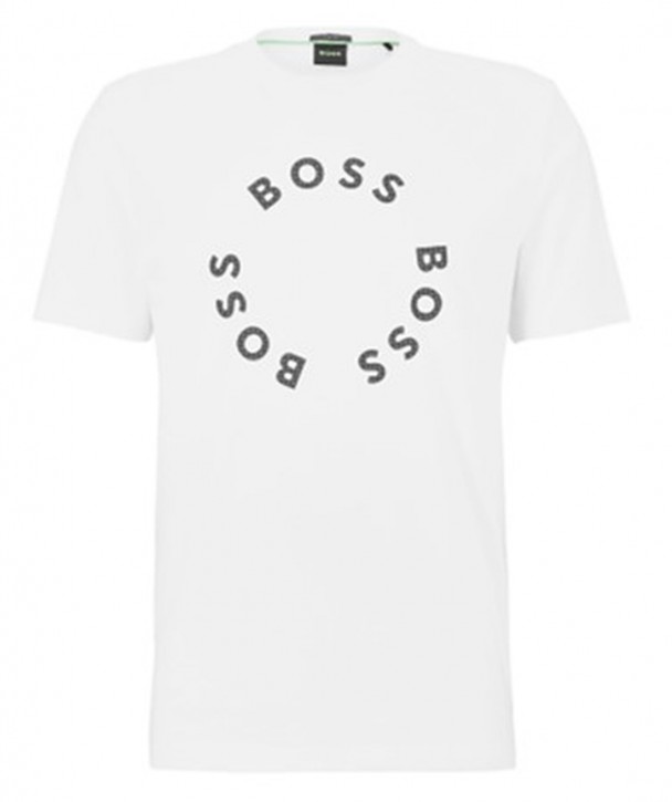 Boss T-Shirt Tee 4 aus Stretch-Baumwolle mit kreisförmigen Logo-Prints weiß 100 Boss T-Shirt Tee 4 aus Stretch-Baumwolle mit kreisförmigen Logo-Prints weiß 100