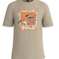 Boss Regular-Fit T-Shirt TeeShark aus Baumwoll-Jersey mit Artwork der Saison beige 263 Boss Regular-Fit T-Shirt TeeShark aus Baumwoll-Jersey mit Artwork der Saison beige 263