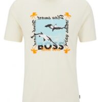 Boss Regular-Fit T-Shirt TeeShark aus Baumwoll-Jersey mit Artwork der Saison beige 277 Boss Regular-Fit T-Shirt TeeShark aus Baumwoll-Jersey mit Artwork der Saison beige 277