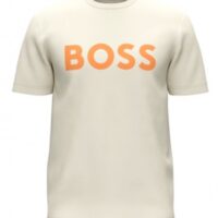 Boss T-Shirt Thinking 1 aus Baumwoll-Jersey mit gummiertem Logo-Print hellbeige 277 Boss T-Shirt Thinking 1 aus Baumwoll-Jersey mit gummiertem Logo-Print hellbeige 277
