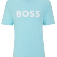 Boss T-Shirt Thinking 1 aus Baumwoll-Jersey mit gummiertem Logo-Print blau 461 Boss T-Shirt Thinking 1 aus Baumwoll-Jersey mit gummiertem Logo-Print blau 461
