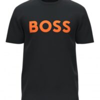 Boss T-Shirt Thinking 1 aus Baumwoll-Jersey mit gummiertem Logo-Print schwarz 004 Boss T-Shirt Thinking 1 aus Baumwoll-Jersey mit gummiertem Logo-Print schwarz 004