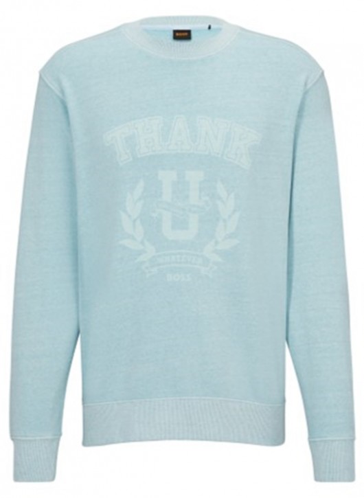 Boss Relaxed-Fit Sweatshirt Weneoncrew aus Baumwoll-Mix mit saisonalem Artwork hellblau 461 Boss Relaxed-Fit Sweatshirt Weneoncrew aus Baumwoll-Mix mit saisonalem Artwork hellblau 461