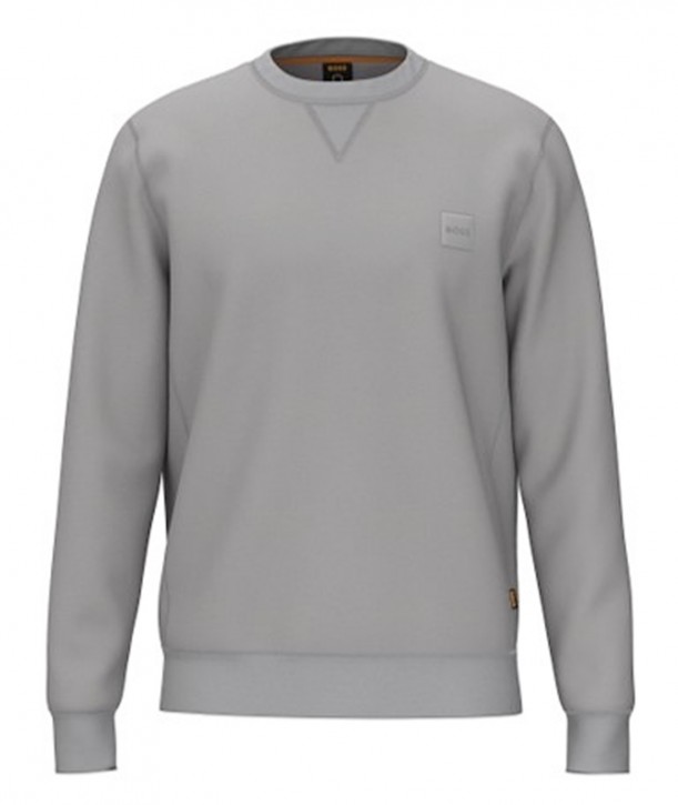 Boss Relaxed-Fit Sweatshirt Westart aus Baumwolle mit Logo-Aufnäher grau 037 Boss Relaxed-Fit Sweatshirt Westart aus Baumwolle mit Logo-Aufnäher grau 037
