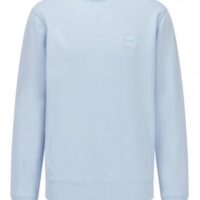 Boss Relaxed-Fit Sweatshirt Westart aus Baumwolle mit Logo-Aufnäher hellblau 487 Boss Relaxed-Fit Sweatshirt Westart aus Baumwolle mit Logo-Aufnäher hellblau 487