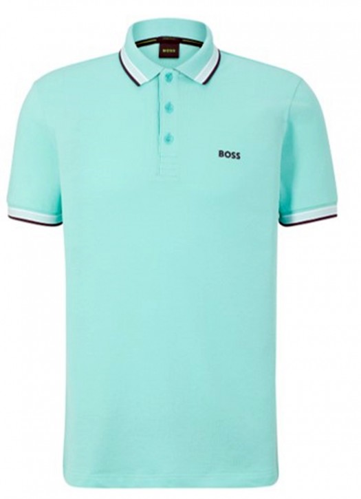 Boss Poloshirt Paddy aus Bio-Baumwolle mit Logo Farbe grün 340 Boss Poloshirt Paddy aus Bio-Baumwolle mit Logo Farbe grün 340
