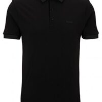 Boss Poloshirt Paddy aus Bio-Baumwolle mit Logo Farbe schwarz 008 Boss Poloshirt Paddy aus Bio-Baumwolle mit Logo Farbe schwarz 008