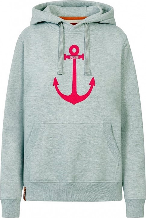 Derbe Damen Hoody Kapuzenpullover Anker w-05-hd-anker-grey melange 021 Derbe Damen Hoody Kapuzenpullover Anker w-05-hd-anker-grey melange 021