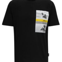 Boss Relaxed-Fit T-Shirt TeeMotor aus Baumwolle mit Motorrad-Print schwarz 001 Boss Relaxed-Fit T-Shirt TeeMotor aus Baumwolle mit Motorrad-Print schwarz 001