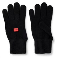 Hugo Handschuhe Waff 3 aus Schurwoll-Mix mit Logo schwarz 001 Hugo Handschuhe Waff 3 aus Schurwoll-Mix mit Logo schwarz 001