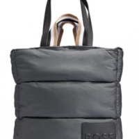 Boss Wattierte Tote Bag mit geprägtem Logo-Aufnäher Deva NS Tote-PN schwarz 001